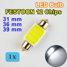 Фестон flytop COB 31 мм 36 мм 39 мм 42 мм светодиодный светильник 12 чипов C5W DC12V белого цвета автомобильный купольный светильник