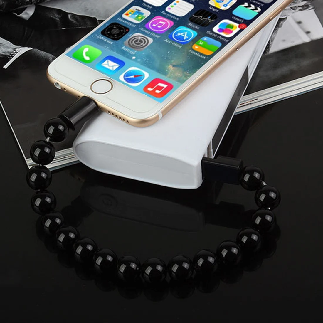Носимый usb зарядный браслет бисер зарядный кабель креативный Портативный USB телефон зарядное устройство для iPhone Micro USB2.0 Android телефонов