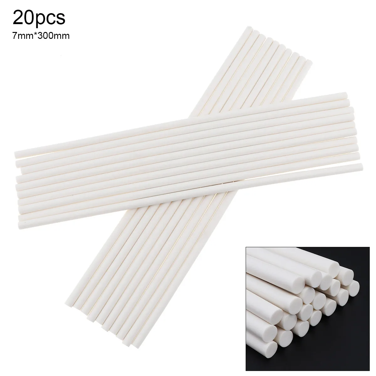 20pcs/lot 7mm x 300mm White Strong Viscose Hot Melt Glue Sticks Manual