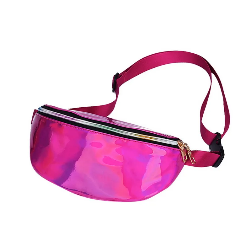 Женская поясная сумка в стиле панк, отражающая сумка на плечо с лазерным покрытием, Женская поясная сумка, Женская поясная сумка - Цвет: Pink