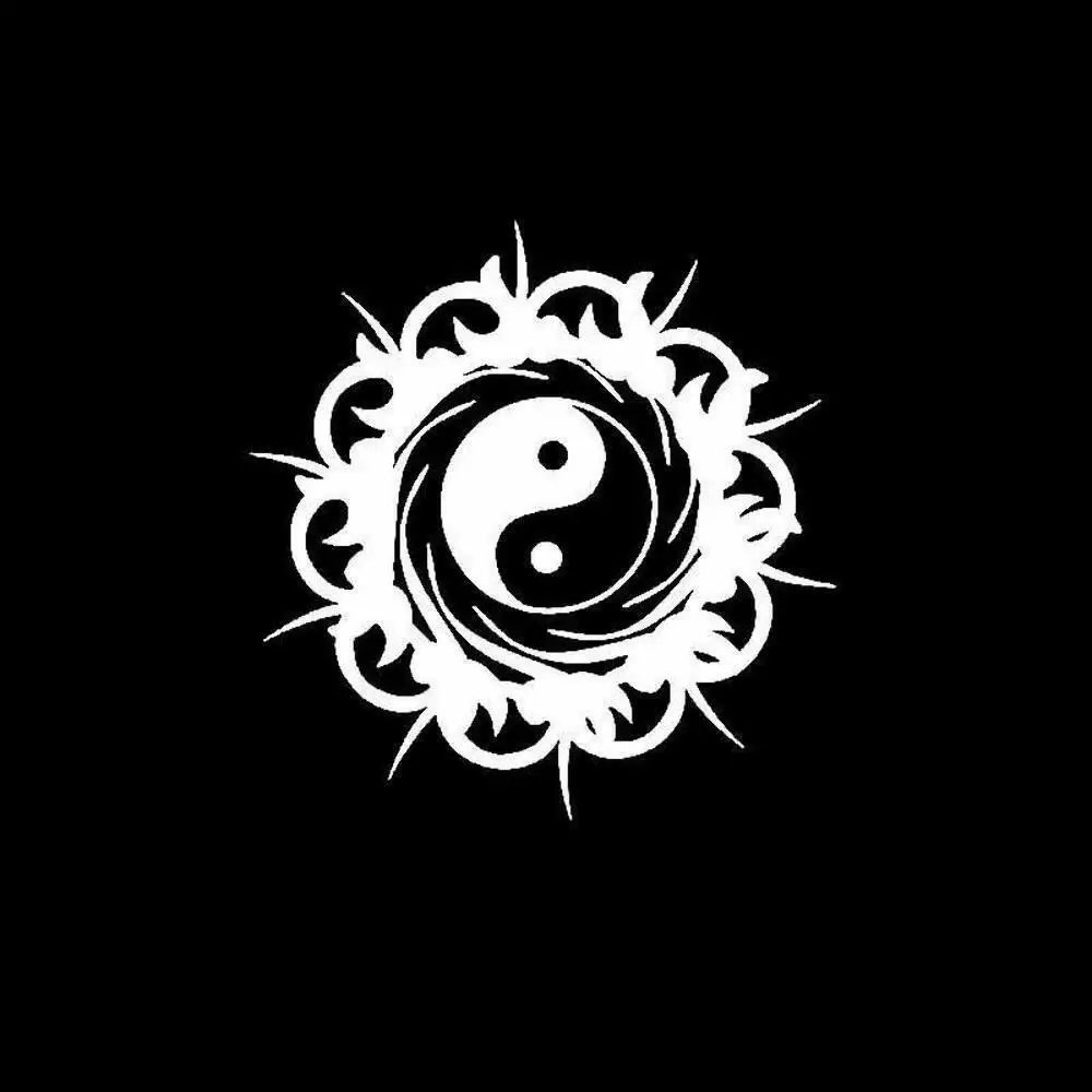 Дизайнерская виниловая наклейка Yin Yang Sun Buddha для автомобильного окна бампера