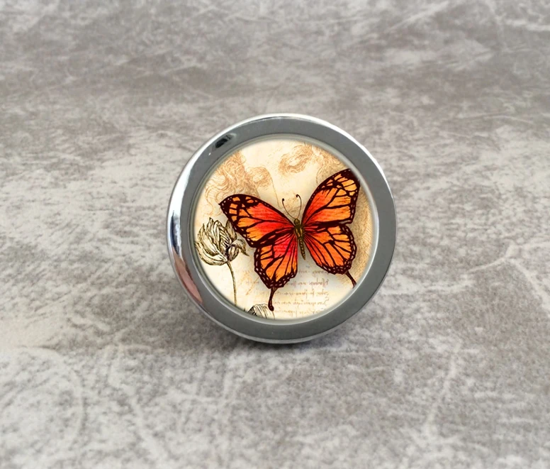 

Butterfly Dresser Knob Silver Art Knobs DIY Cabinet Pulls Knobs / Kitchen Handle Knob Furniture Hardware