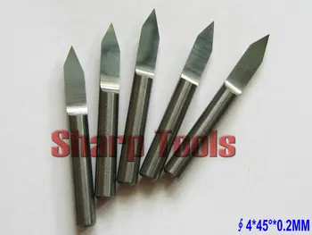 

Durable 10pcs/Lot 4MM Dia. 45 Angle 0.2MM Flat Bottom Carbide Tools, Engraving Router Bits, Wood Cutter, Carving PVC, Acryl, MDF