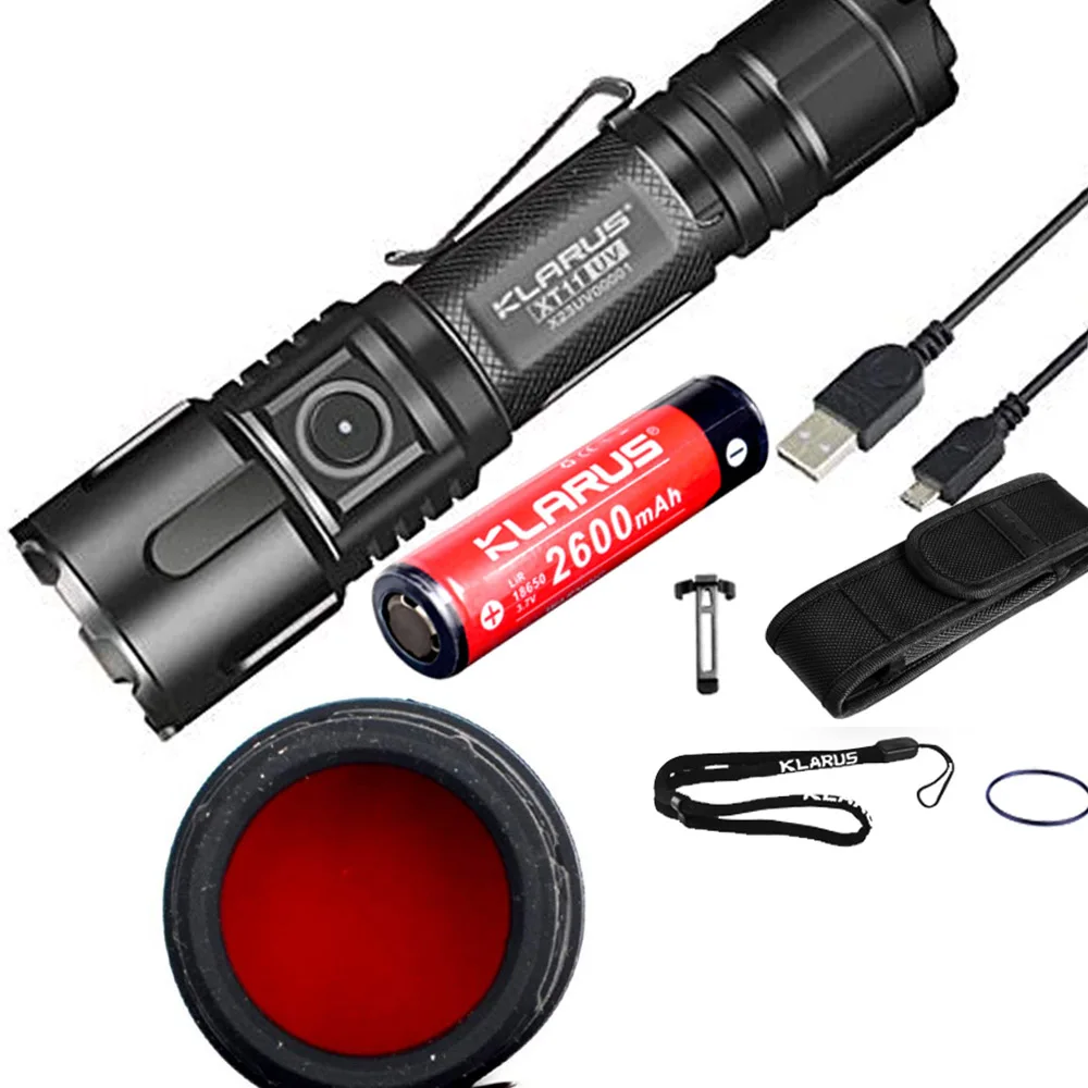 Klarus XT11UV USB Rechargeable Flashlight White light UV light CREE XP