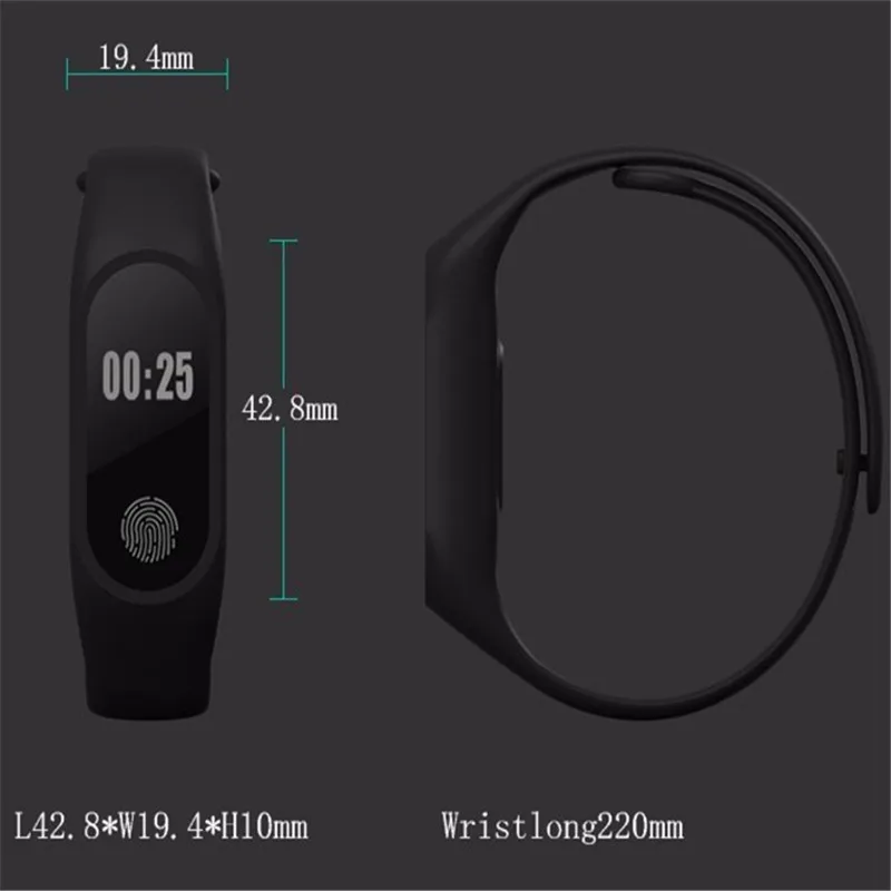 Hiwego Smart Wristband M2 Smart Bracelet Heart Rate Monitor Pedometer Waterproof Bluetooth For iOS Android For Men Women