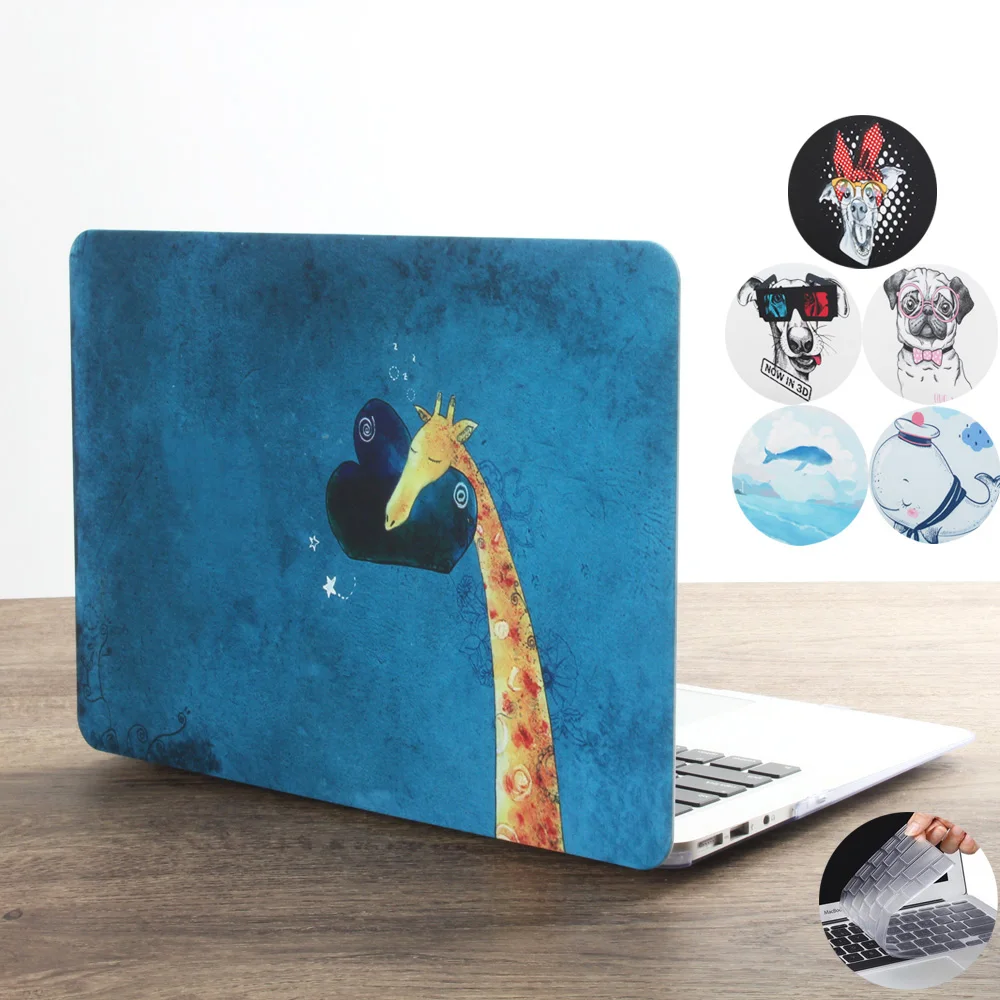 Новый чехол для ноутбука с принтом животных MacBook Air Pro Retina 11 12 13 15 дюймов сенсорной