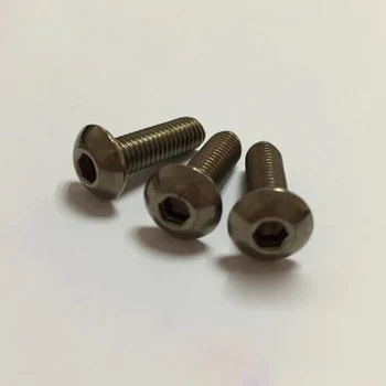 

M5 Hex socket Screws TA2 Titanium Allen Half Round head Bolts Mushroom Pure Titanium Screw Length 6mm-50mm