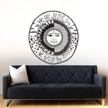 

Popular Crescent Sun And Moon Ethnic Sunshine Wall Decal Art Decor Sticker Vinyl Bohemian Wall Decal Removable Mural YO-6