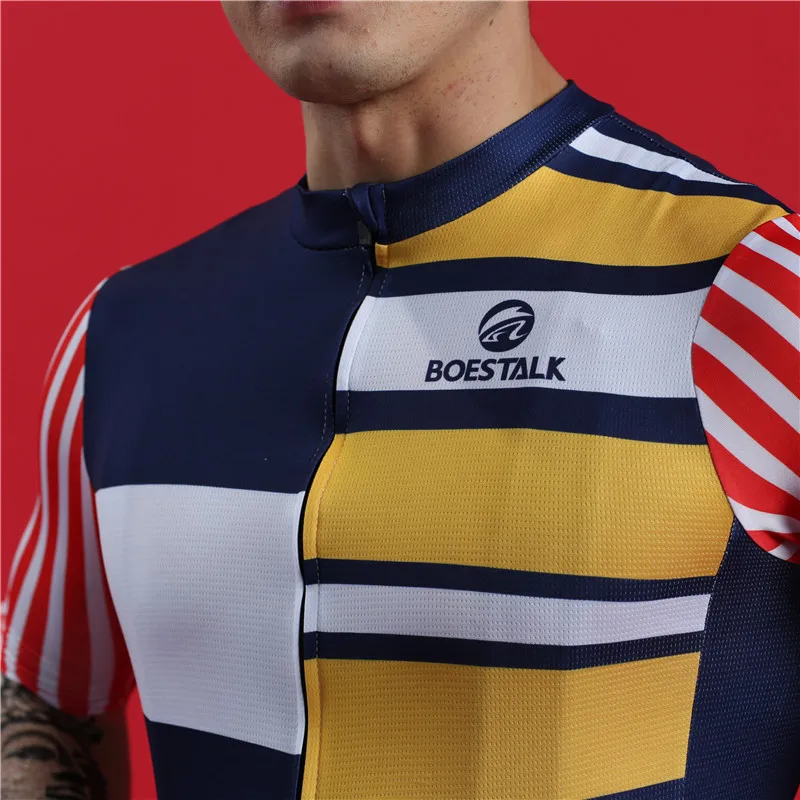 2019 glamour men bicycle equipment summer sport quick drying tights BOESTALK high quality stripe perfect design bike jersey set