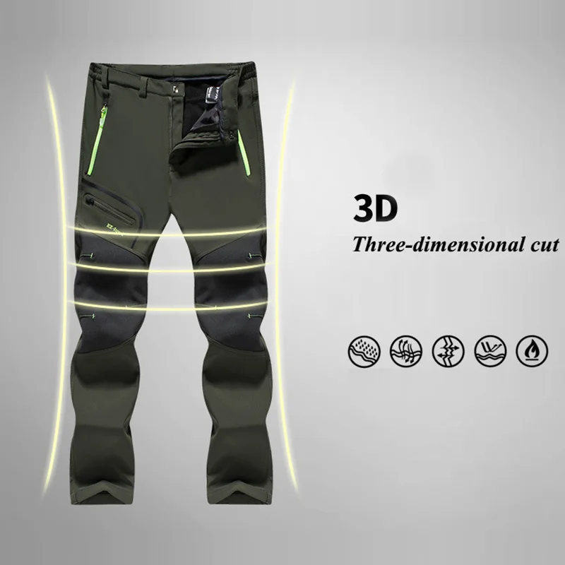 Cena Mężczyźni kobiety spodnie do wędrówek pieszych spodnie terenowe typu softshell wodoodporne wiatroszczelne termiczne na Camping narciarstwo wspinacka Trekking spodnie polarowe