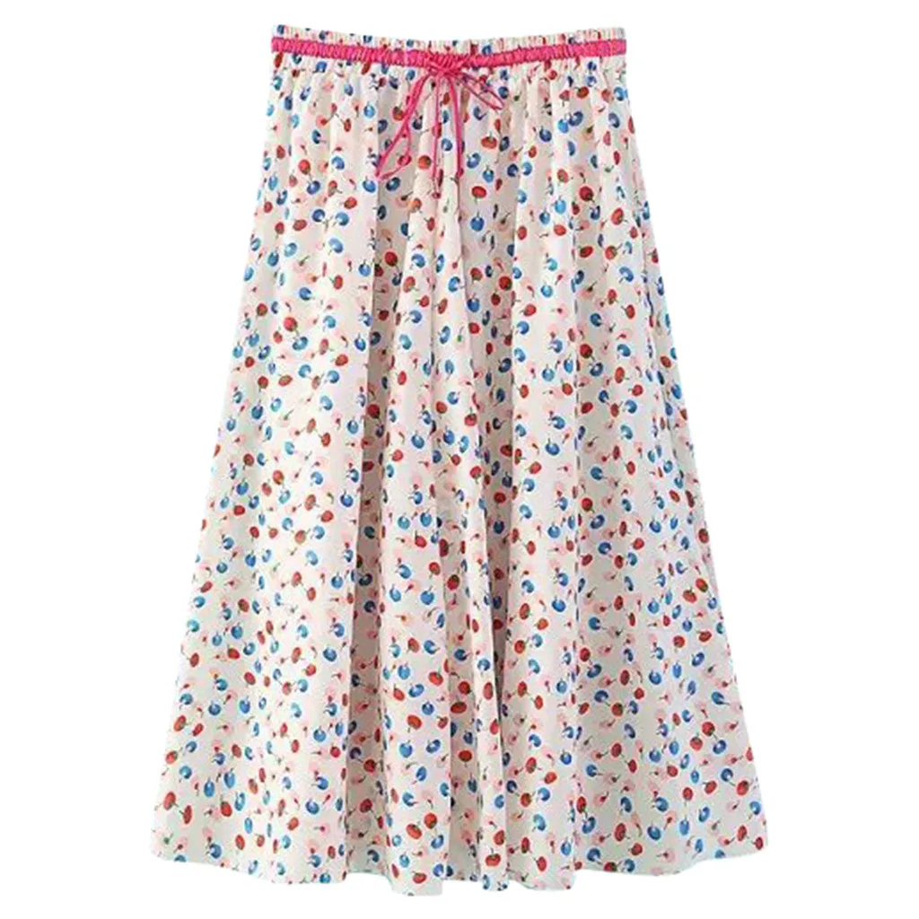 JAYCOSIN Женская юбка в стиле бохо с высокой талией Летняя Повседневная пляжная Макси Длинная Цветочная юбка труба принцесса юбки путешествия 25 июня
