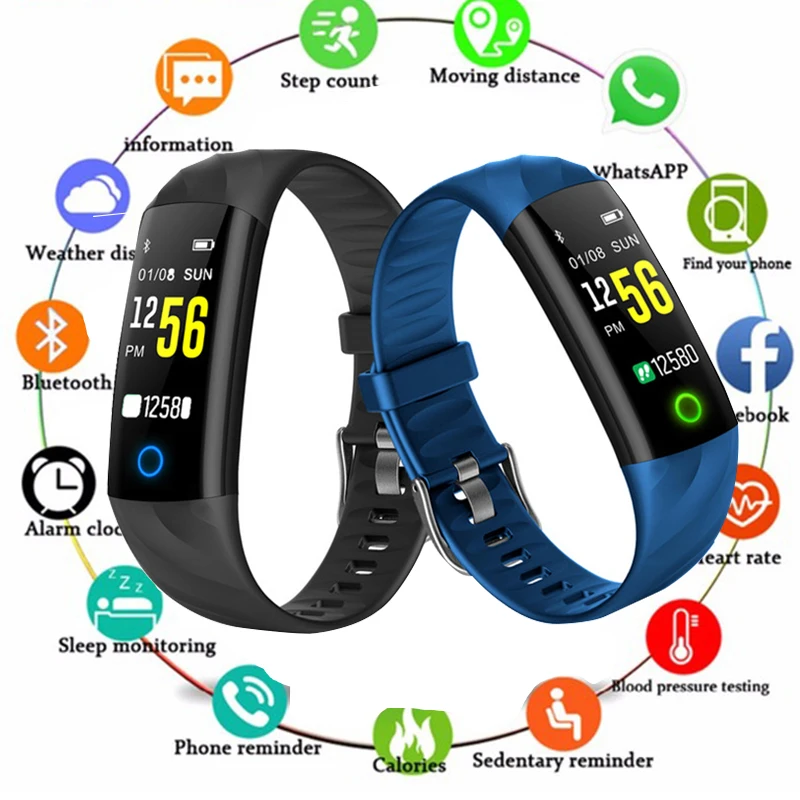 

S5 Fitness bracelet IP68 Waterproof support Heart Rate Blood Pressure Oxygen monitoring Multi Sports modes Smart Band Watch