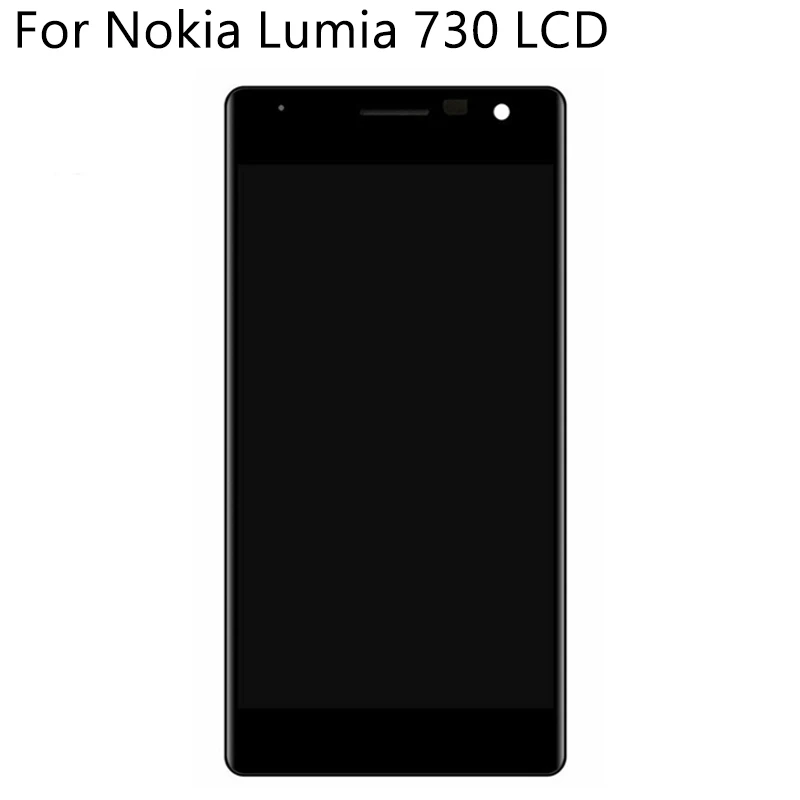 OLED для Nokia Lumia 730 RM-1038, ЖК-дисплей, сенсорный экран с рамкой, дигитайзер, запасная сборка, Протестировано