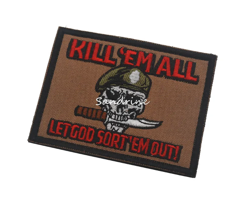 Kill'em all let god sort'em out patch тактические заплатки армейские нашивки с вышивкой|embroidery
