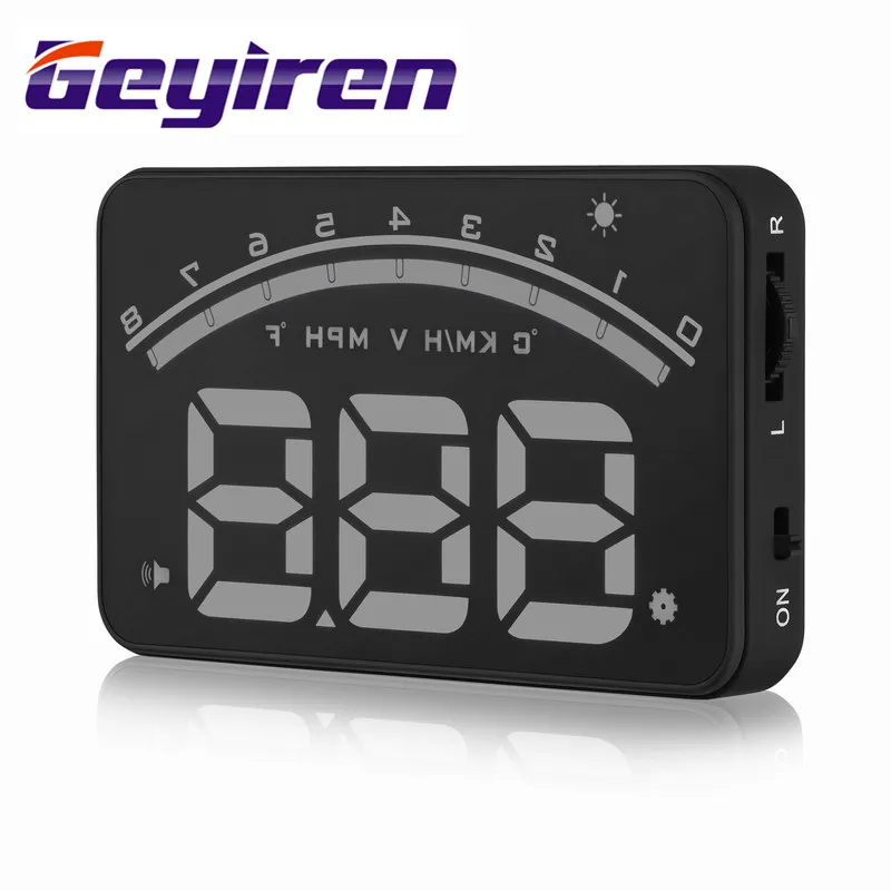 GEYIREN M6, лобовое стекло 3,5 дюйма, проектор, OBD2, EUOBD, дисплей данных для вождения автомобиля, скорость оборотов в минуту, температура воды, HUD, дисплей для автомобиля