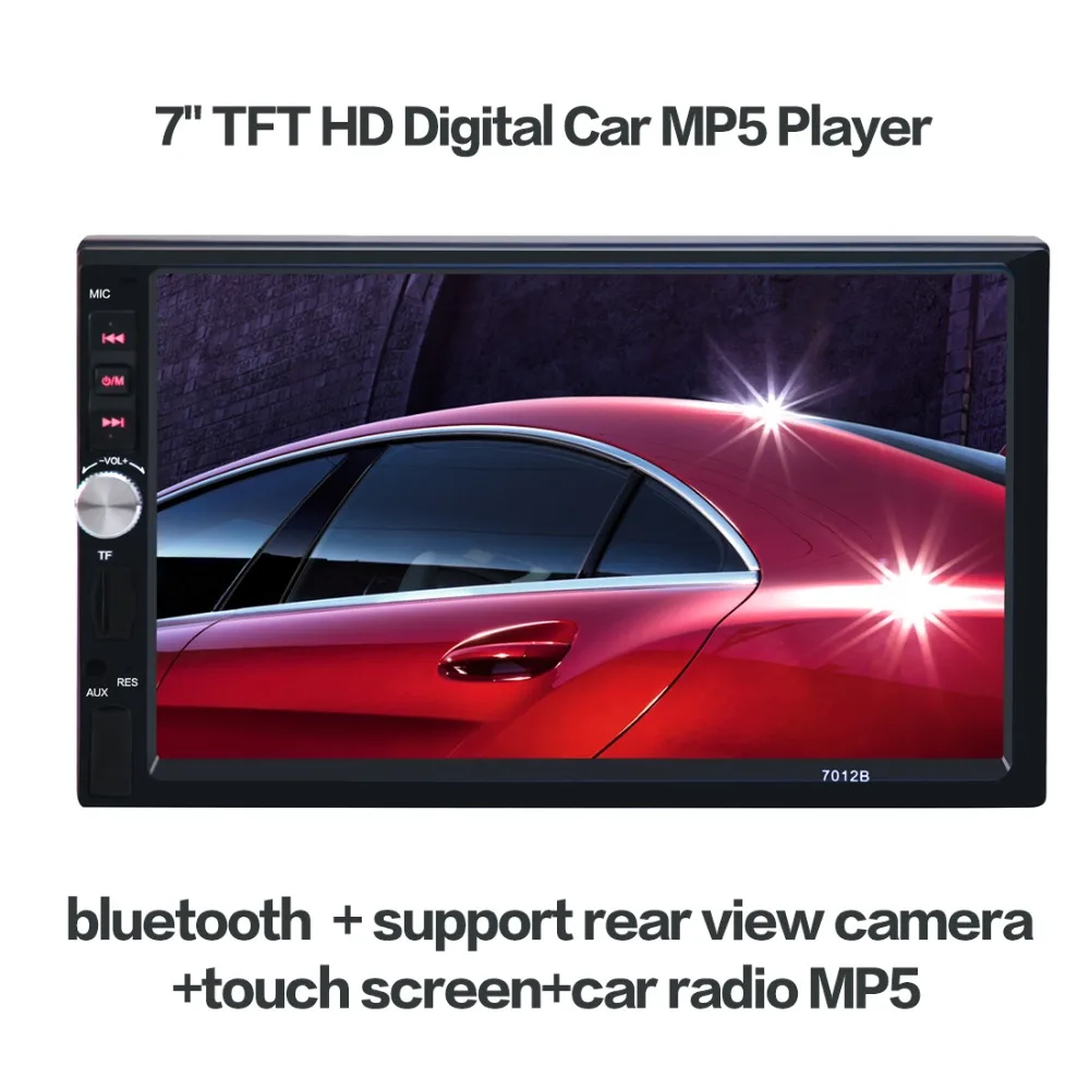 

Bluetooth V3.0 7'' TFT HD 2 DIN Car Audio Stereo Player 7012B Hands-free Call Touch Screen Car MP5 Player TF SD MMC USB FM Radio