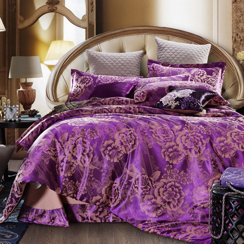 Buy Luxury Silk bedding set 4pcs bedclothes bedlinen