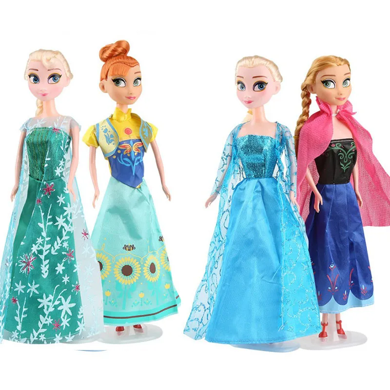 

High Quality 4PCS/Lot Boneca 30cm Elsa Doll Girls Toys Fever 2 Princess Anna And Elsa Dolls Clothes For Dolls Children