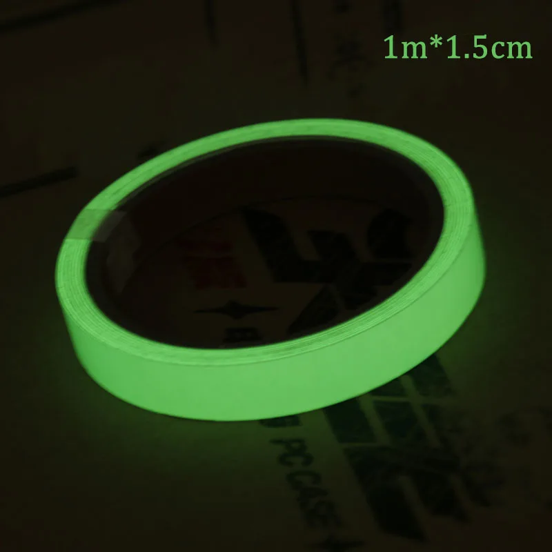 Green 1mx1.5cm 3 м светящаяся лента наклейка высокая яркость светящаяся Съемная Водонепроницаемая фотолампа светится в темноте сигнаПредупреждение лента безопасности - Цвет: Green 1mx1.5cm