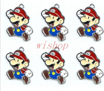 

Wholesale 50 Pcs Classic Cartoon Super M ario Metal Charm Pendants Jewelry Making Gift W69
