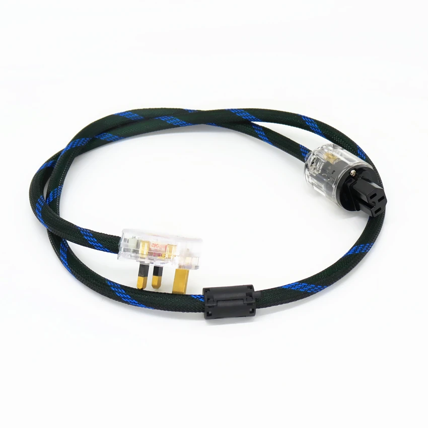 

High-end custom Hifi Audio Power Cord 4N pure copper 3 core 2 square UK Plug Power Cord hifi audio cable