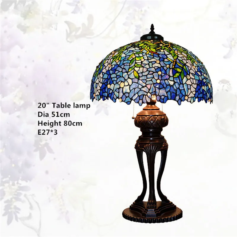 Стеклянные настольные лампы FUMAT, европейский стиль, винтажная Роскошная Wistaria, настольная лампа для гостиной, отеля, свадебная лампа, Декор, светодиодный Настольный светильник