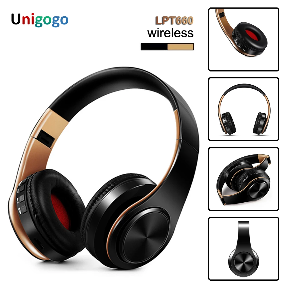 Offerte Bluetooth Cuffie Over Ear Cuffie Senza Fili Pieghevole Auricolare stereo Auricolare con Il Mic carta di TF di sostegno FM per PC Music MP3