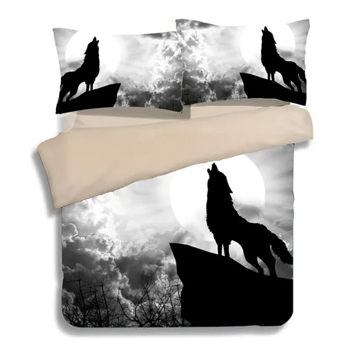 HD волк постельных принадлежностей 3D животных постельные принадлежности пододеяльник набор постельного белья Твин Полный queen King Размер - Цвет: 3
