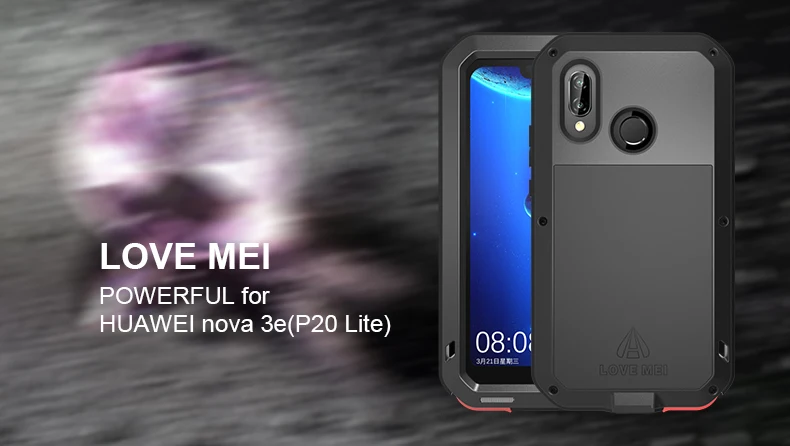 

LOVE MEI Metal Waterproof Case For HW P20 Lite 5.84 Shockproof Cover For HW Nova 3E cover capa