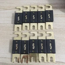 10 pz/lotto 80A 100A 150A 200A 250A 300A Placcato Oro Car Audio Fusibile Auto ANL Fuse