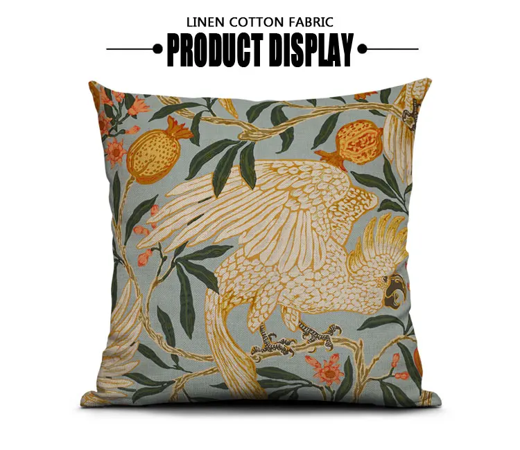 Sweetenlife Plant&Animals Pattern Chair Cushion 20in X 20in Retro Pillow Cover Light Linen Material Throw Pillow Case Wholesale - Цвет: PF-292