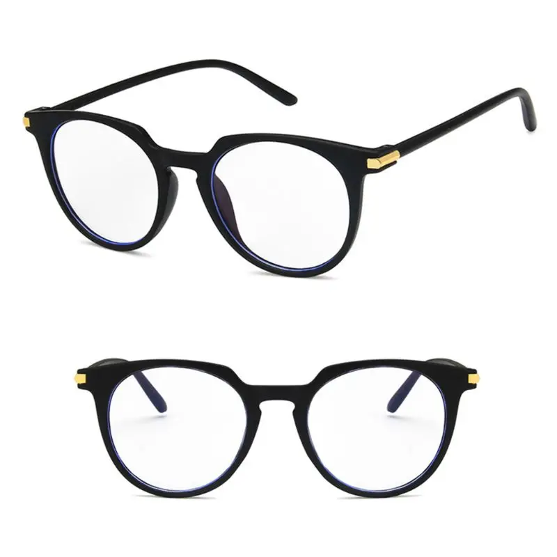 Matte Black Новые оптические очки, защита от синего излучения, защита глаз, прозрачные линзы, модные классические круглые очки унисекс - Цвет оправы: Matte Black