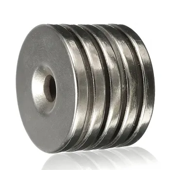 

5Pcs/Set 24mm x 3mm Hole 5mm N35 Strong Circular Magnets Neodymium Rare Earth Magnets Countersunk Permenent 24 x 3mm Magnet New