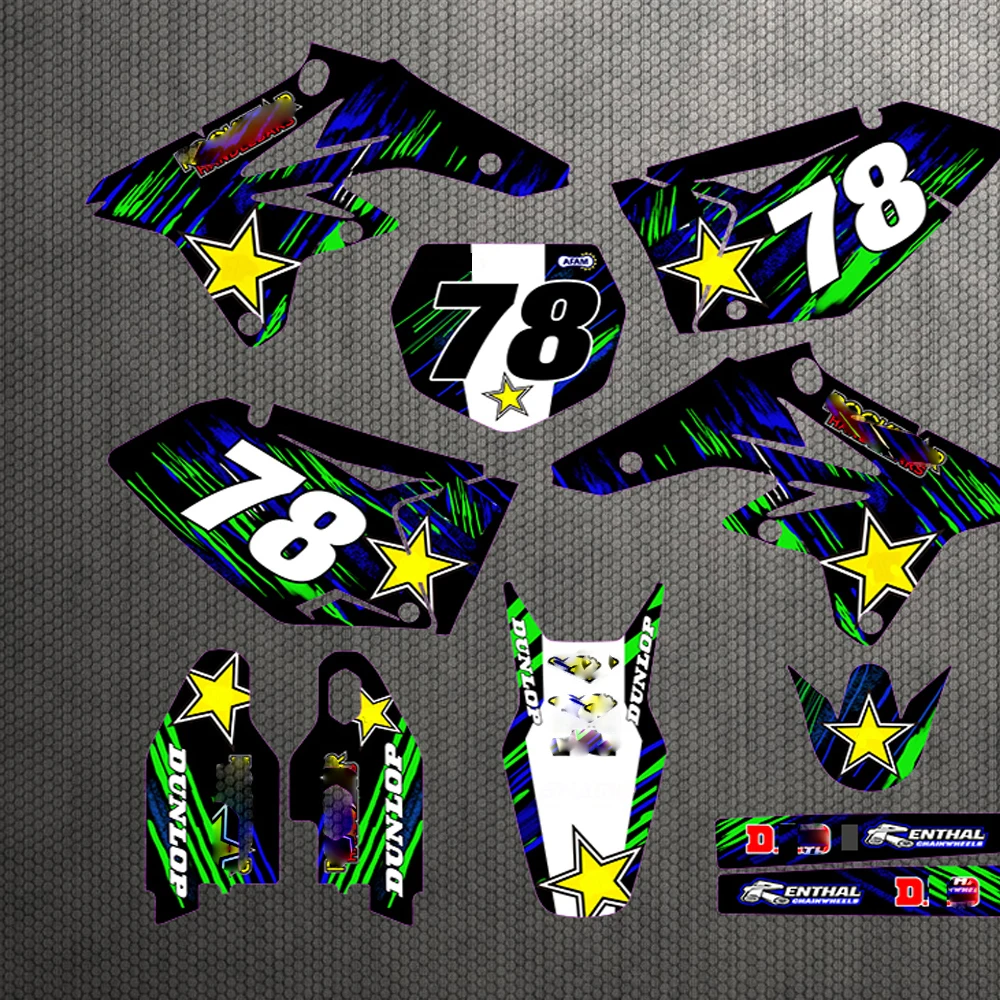 

Motorcycle Customizable Number Sticker For Suzuki RMZ250 RMZ 250 2007-2009 2008 07-09 Personality Decal Graphic Background