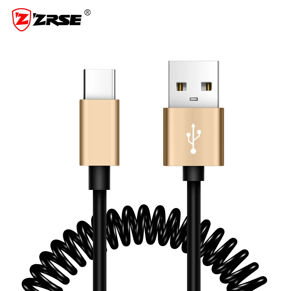 ZRSE usb type-C кабель для Xiaomi 8 9 весна 2.4A Быстрая зарядка данных type-C кабель для OnePlus 7 6 6T type C кабель для samsung S10 - Цвет: Gold