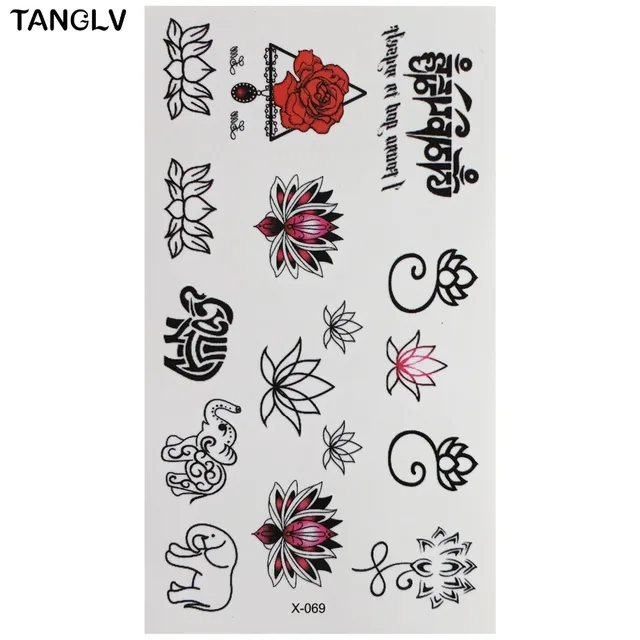 Por Make Fake Flowers Lots From 5pcs Lot Hot Flower Temporary Tattoos Single Waterproof Fake S Body Art Stickers 20 Styles In From