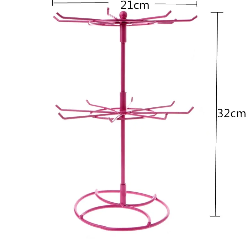 Металлическое ожерелье цепь браслет вращения дисплей держатель мода 2 Яруса Ювелирных изделий стенд стойки шарфы галстук парик вешалка для браслетов