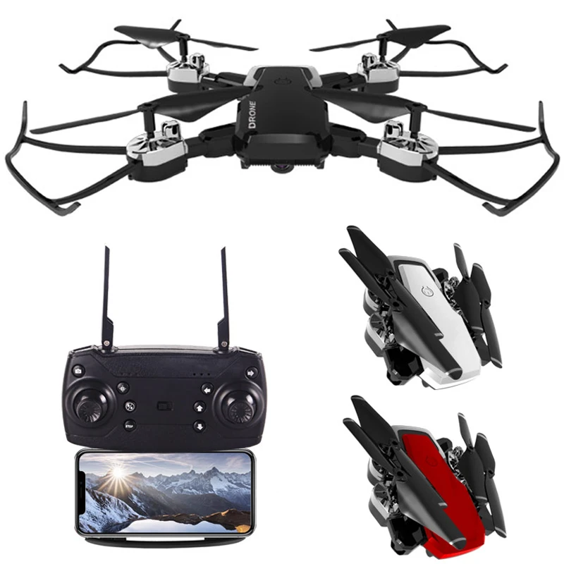 

Quadcopter Mini Foldable Selfie Drone with Wifi FPV 5MP 2MP 0.3MP Wide Angle Camera HD 2.4G Altitude Hold RC Dron RC Model NEW