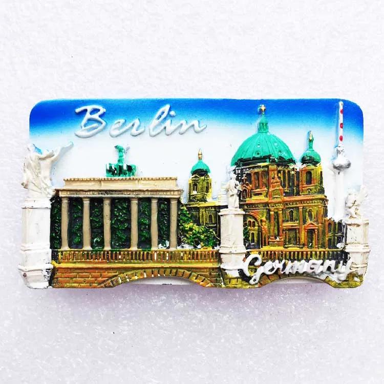 German tourist souvenir stereoscopic scenery magnetic pasted on