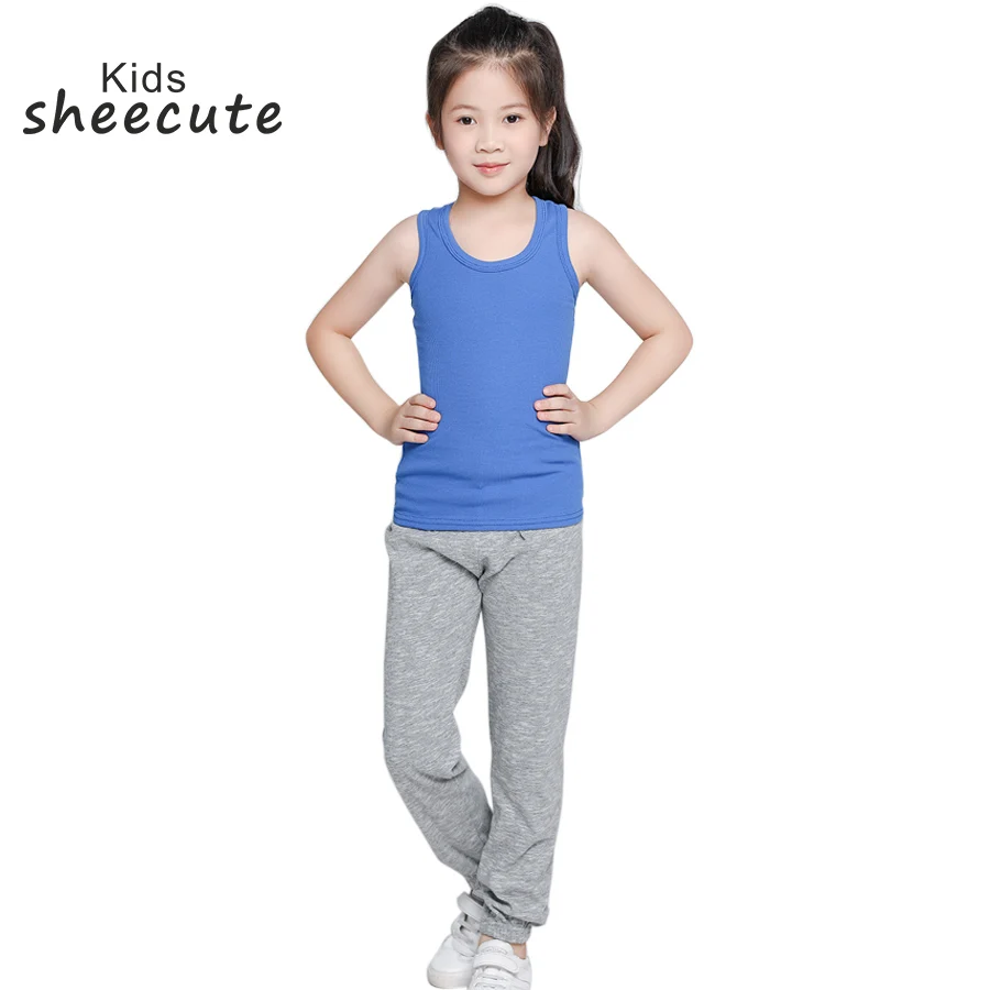 SheeCute Summer Girls Boys Full Length Candy color Casual Loose Cotton pants 3-10Y SCH726