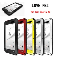 LOVEMEI грязеотталкивающие противоударные металлические алюминиевые чехлы крышка с Gorilla glass для Sony Xperia Z5 E6683 сверхмощная защита
