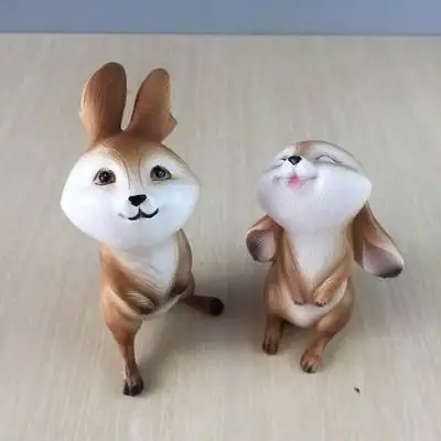 أرنب الراتنج الأرنب الأنشاء المنزل غرفة خزانة تماثيل النحت النبيذ جميل زفاف المنزل الديكور الراتنج الحيوانات تموت