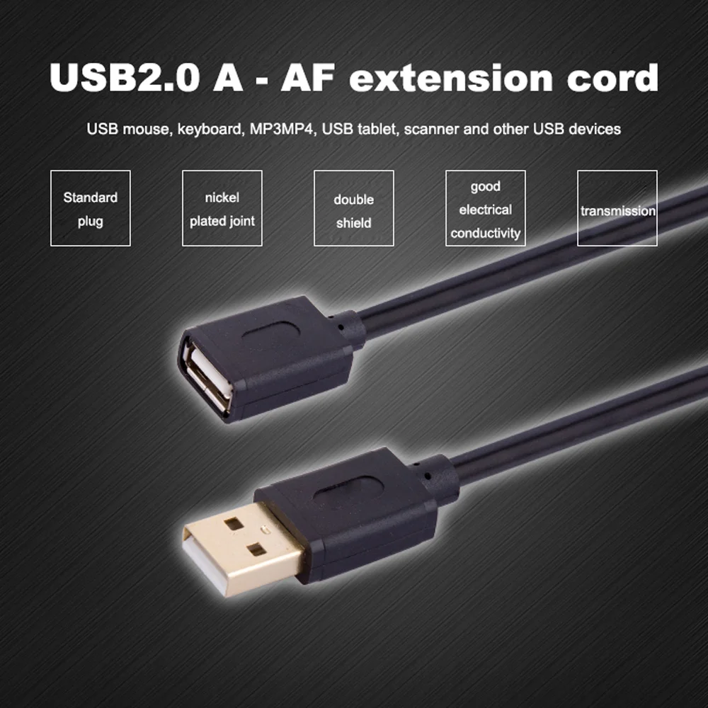 

USB 2.0 Extension Cable Super Speed Male to Female 1m Data Sync Cable USB 3.0 Extender for Computer PC Hard Disk