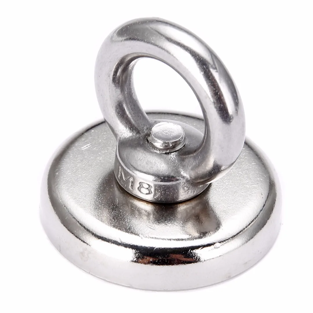 

60Kg Strong Recovery Magnet Sea River Salvage Magnet Neodymium Eyebolt Circular Ring Detector Magnets 48*58mm For Key Recovering