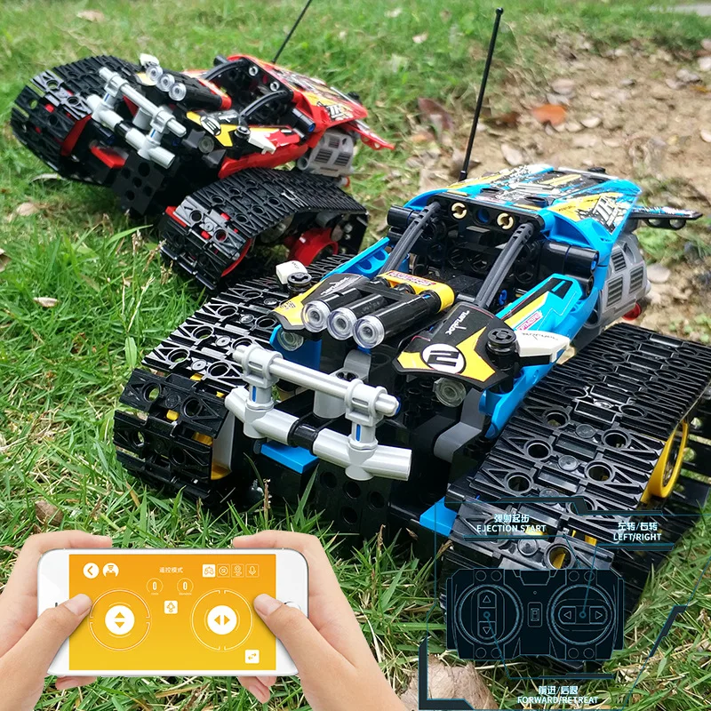 

New Technic APP Electric RC TRACKED RACER Car Motor Power Function City Building Block Model 42095 Kids DIY Education Toys Gift