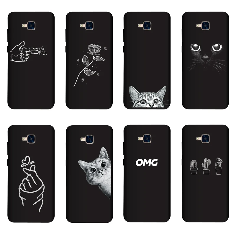 

QAQsam Silicone 5.2 inches For Huawei Honor 5C Case Cover Painting Matte Phone Cases For Honor 5C EU VERSION No fingerprint