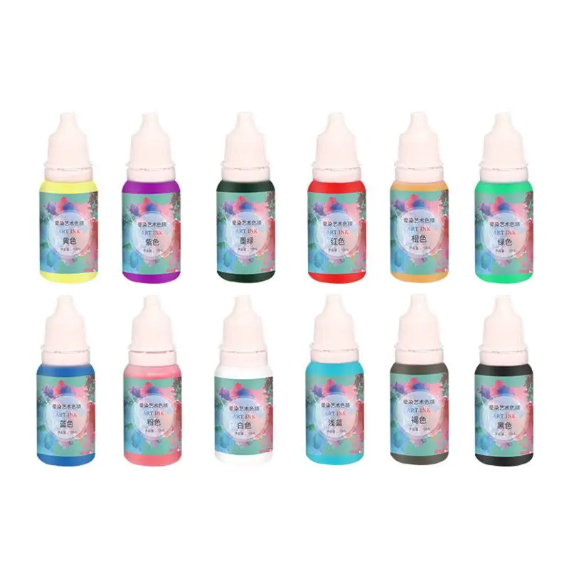 

ANGELADY 1PC Art Ink Natural Pigment Colorant Dye Ink Diffusion UV Epoxy Resin DIY Jewelry Making Tools 12 Colors