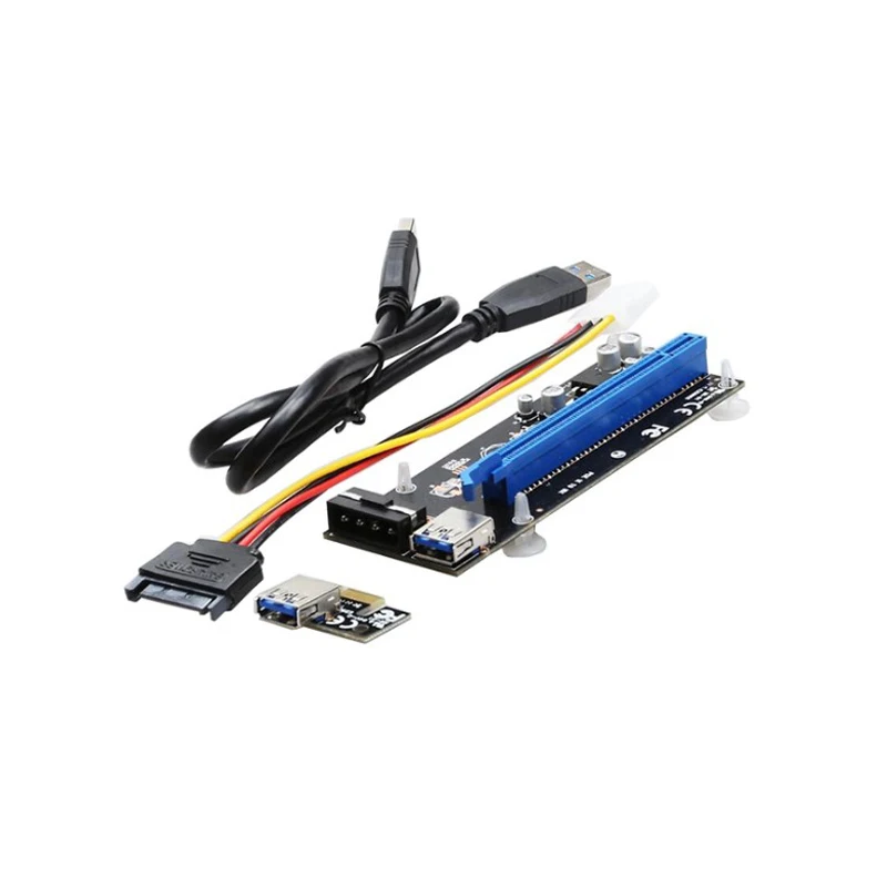 DIEWU PC PCIe1X до 16X Плата расширения PCI express USB 3,0 кабель для передачи данных SATA до 4Pin IDE Molex источник питания для BTC шахтерской машины