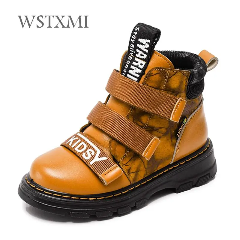 Winter Boys Boots Children Shoes Genuine Leather for Sneakers Ankle Martin Plush Warm Rubber Non-slip Kids Snow |