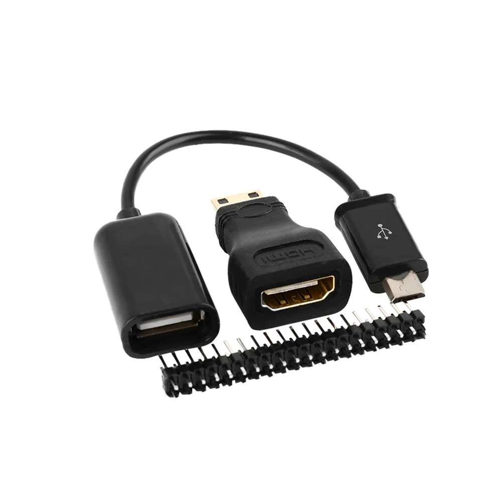 

1Set Useful Convenient 3 in 1 for Raspberry Pi Zero Kit Mini HDMI to HDMI Adapter+Micro USB+GPIO Header